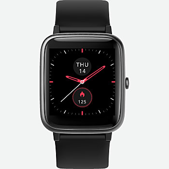 Front View of iConnect Active+ 38mm PU Strap Smart Watch Black 1.0