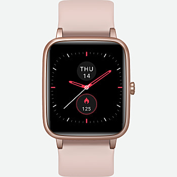 Front View of iConnect Active+ 38mm PU Strap Smart Watch Pink/Rose-Gold-Tone 1.0