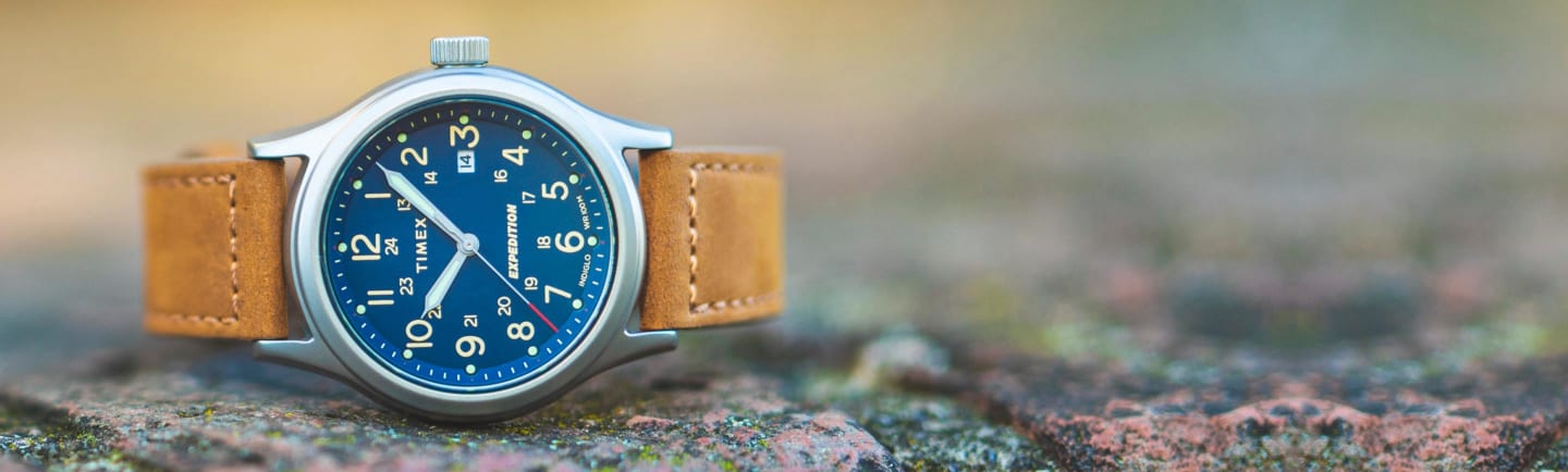 Expedition Sierra Leather Strap Watch.
