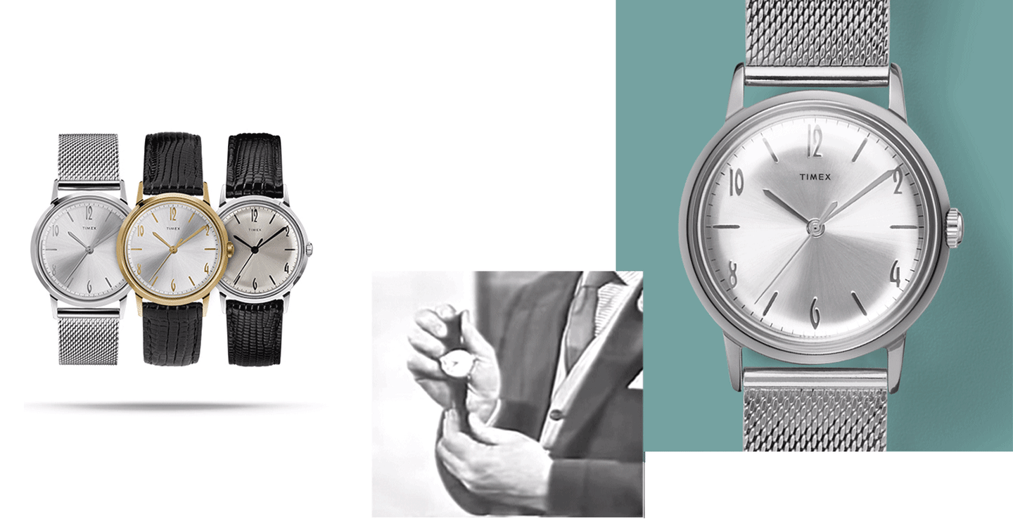 Silberne The Gentleman's Hand Wound Uhr mit schwarzem Lederarmband und ganz silberne Gentleman's Hand Wound