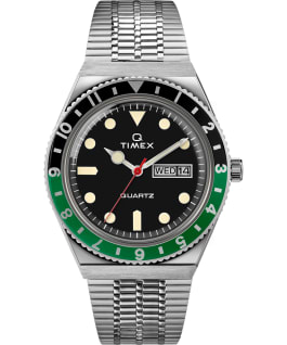 Q Timex Reissue 38mm Stainless Steel Bracelet Watch Stainless-Steel/Black/Green large