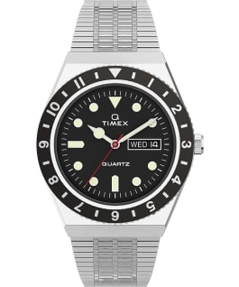 Q Timex Reissue 38mm Stainless Steel Bracelet Watch Stainless-Steel/Stainless-Steel/Black large