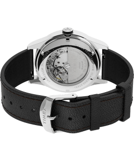 Waterbury Traditional Automatic 39mm Leather Strap Watch Stainless-Steel/Black/Silver-Tone large