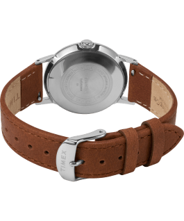 Marlin Hand Wound California Dial 34mm Leather Strap Watch Stainless-Steel/Brown/Black large