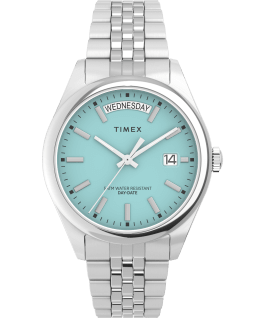 Legacy Day and Date 36mm Stainless Steel Bracelet Watch Silver-Tone/Blue large