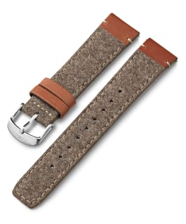 20mm Leather and Fabric Strap Tan large