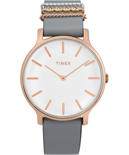 Transcend 38mm Leather Accessory Strap Watch Timex Us