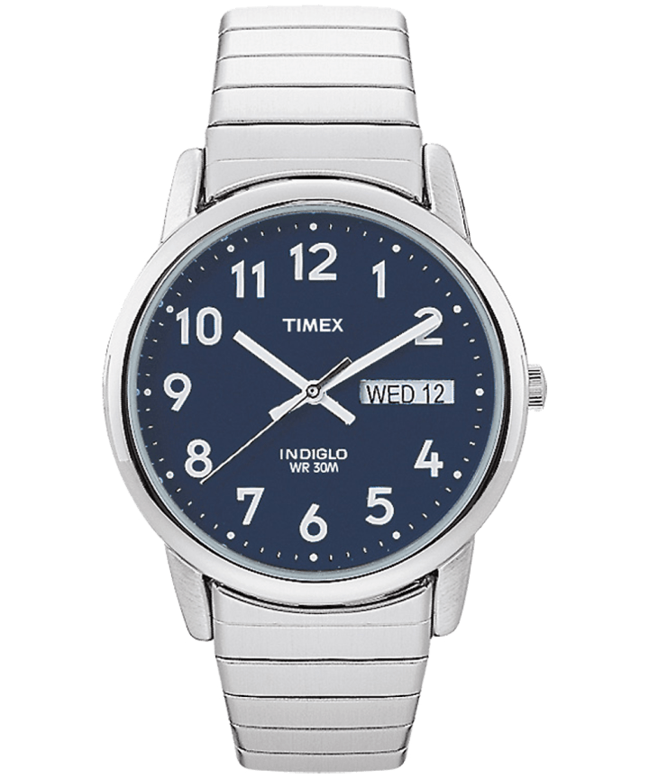 Easy Reader Day Date 35mm Expansion Band Watch Silver-Tone/Stainless-Steel/Blue large