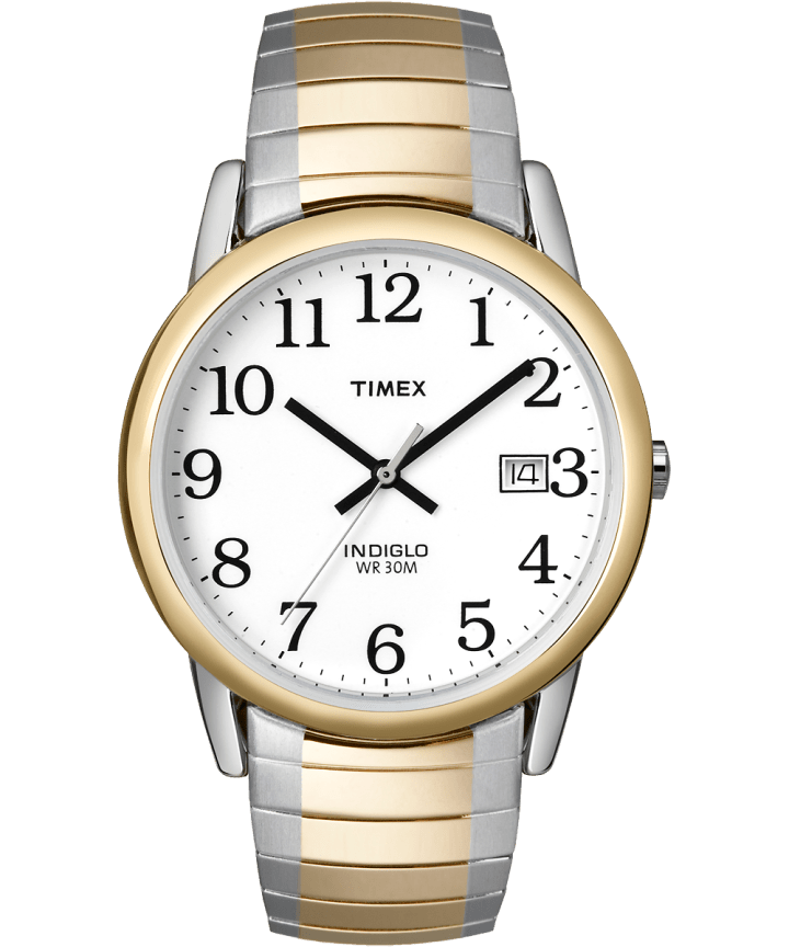 Easy Reader 35 mm, grande, bracelet extensible deux tons/blanc