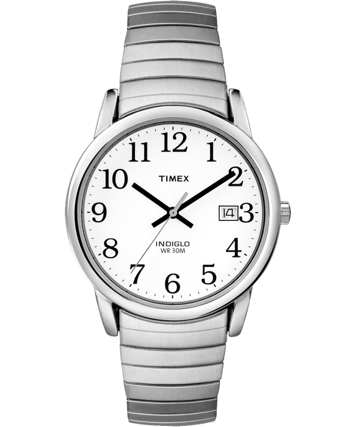Easy Reader 35mm Expansion Band Watch Silver-Tone/Stainless-Steel/White large