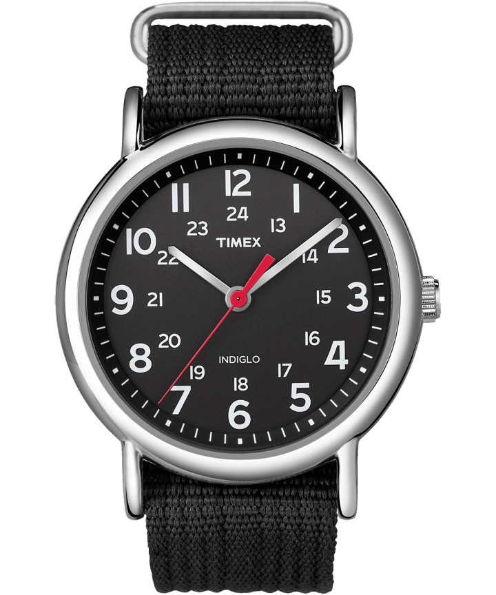 Weekender 38mm Fabric Strap Watch Silver-Tone/Black large