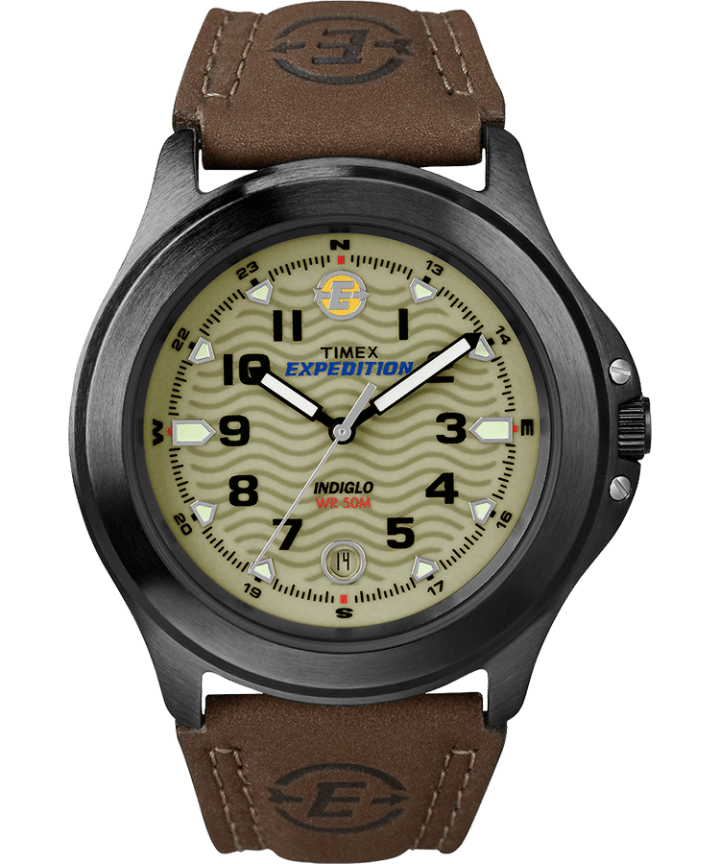 Expedition Metal Field 40mm Leather Strap Watch Gray/Brown/Green large