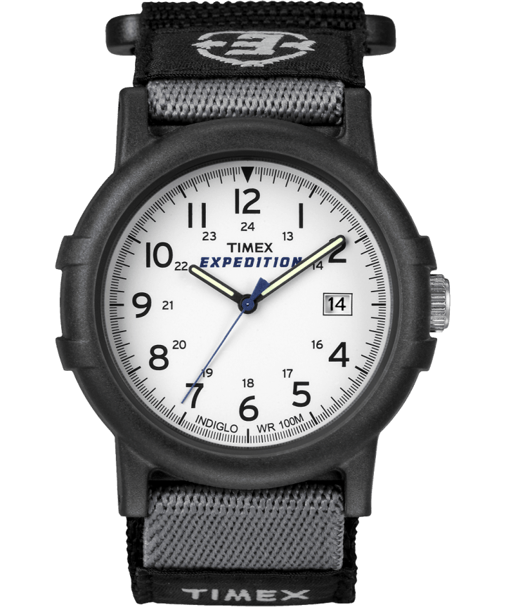Expedition Camper 38mm Fabric Strap Watch Black/White large