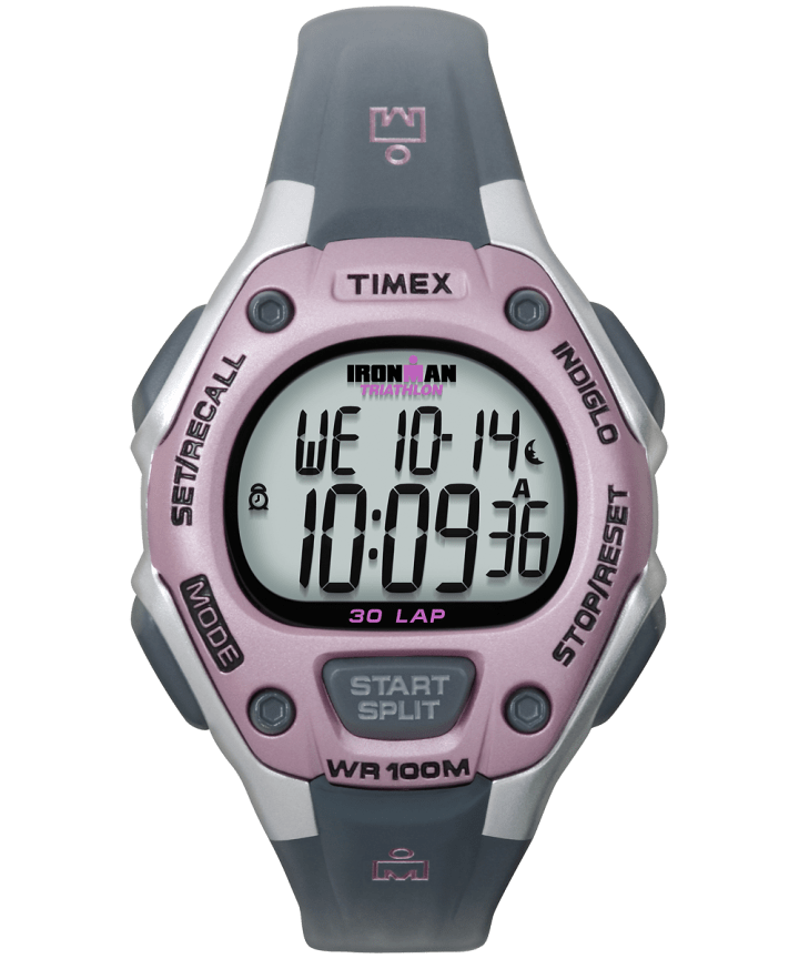 IRONMAN Classic 30 Mid-Size Resin Strap Watch Silver-Tone/Gray/Pink large