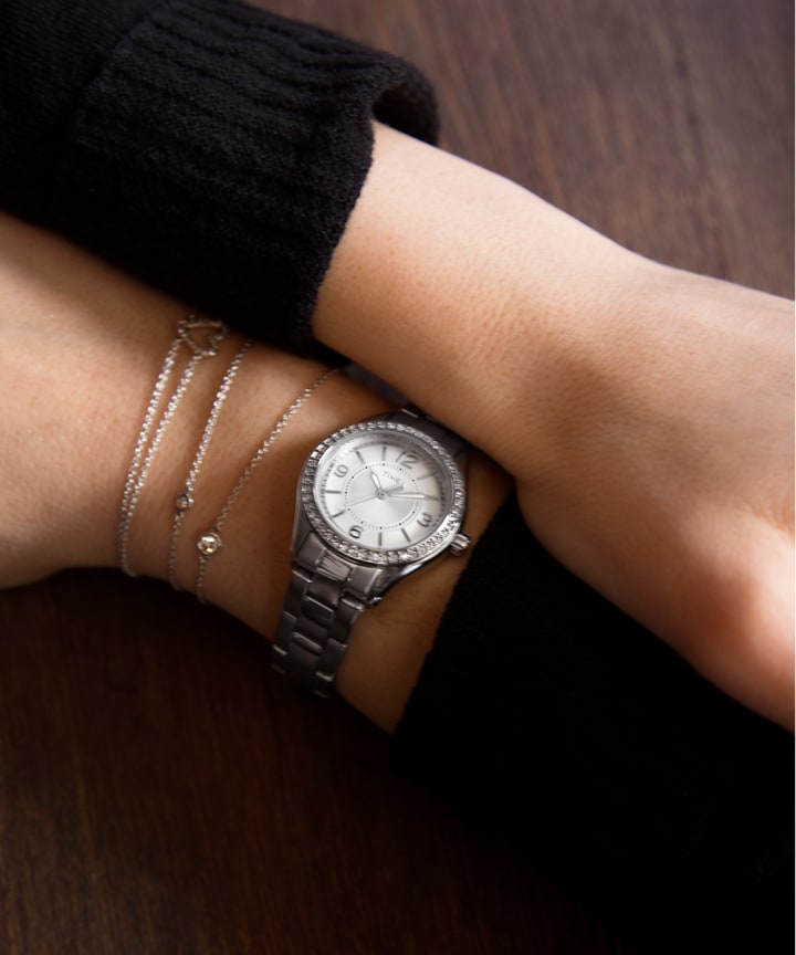 Miami Mini 30mm Bracelet Watch Silver-Tone/Stainless-Steel/White large