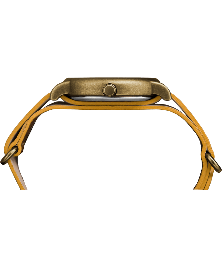 Weekender 40mm Leather Strap Watch Gold-Tone/Brown/Cream large