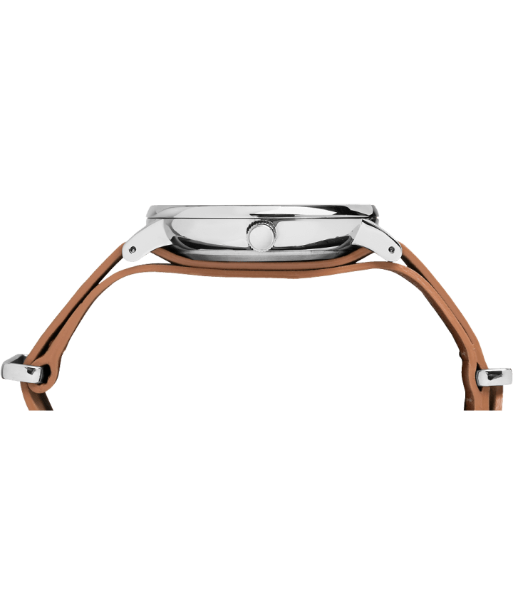 Fairfield Slip-Thru 41mm Leather Strap Watch Chrome/Tan/Blue large