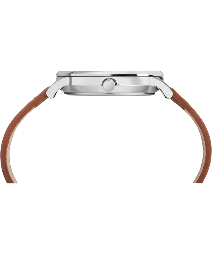 Waterbury Classic 40mm Leather Strap Watch Stainless-Steel/Tan/Cream large