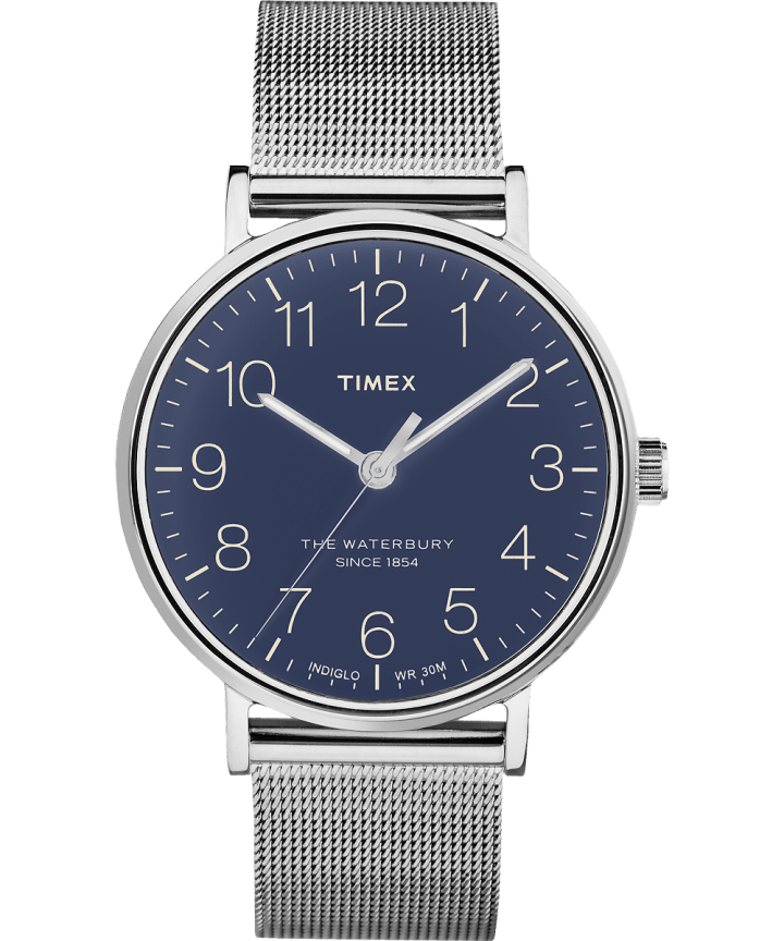 Waterbury Classic 40 mm mit Edelstahl-Mesh-Armband Stainless-Steel/Blue large