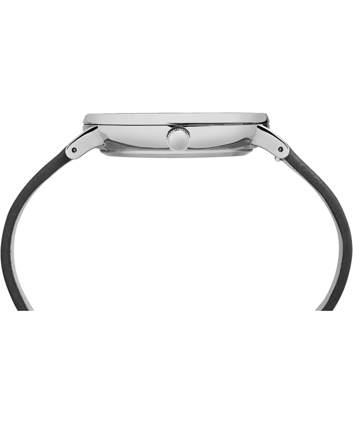 Fairfield 41mm Leather Strap Watch Chrome/Black/White large