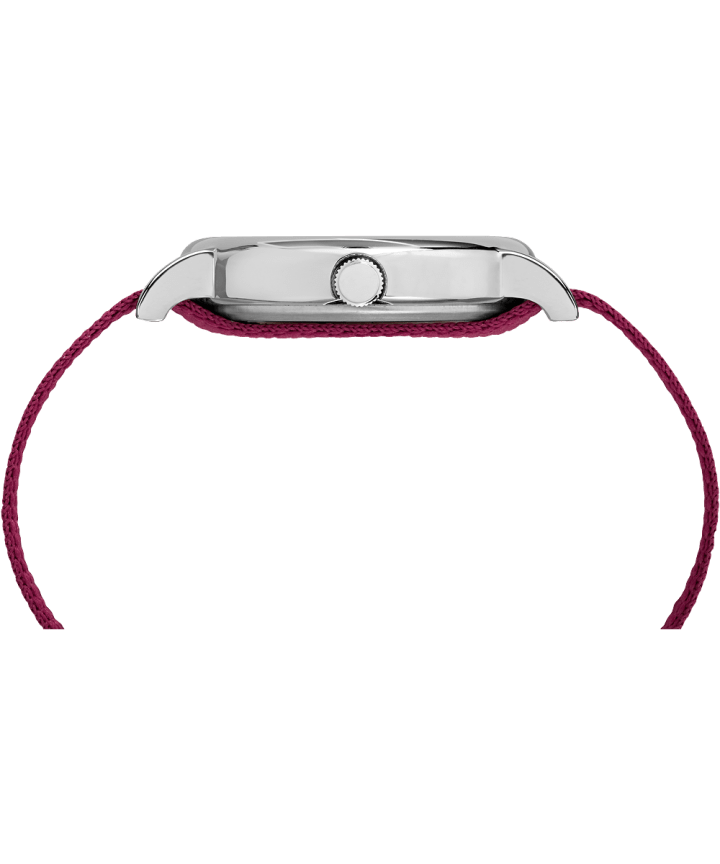 Weekender Patterned 38mm Nylon Strap Watch Chrome/Red/Cream large