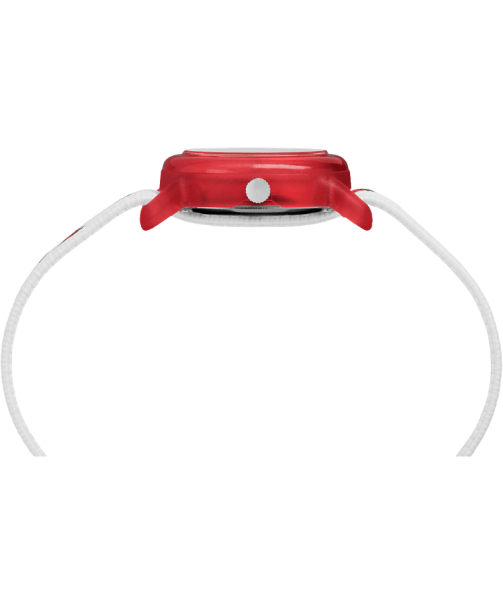 Timex x Peanuts - Snoopy and Hearts 28mm Elastic Fabric Watch Red/White large