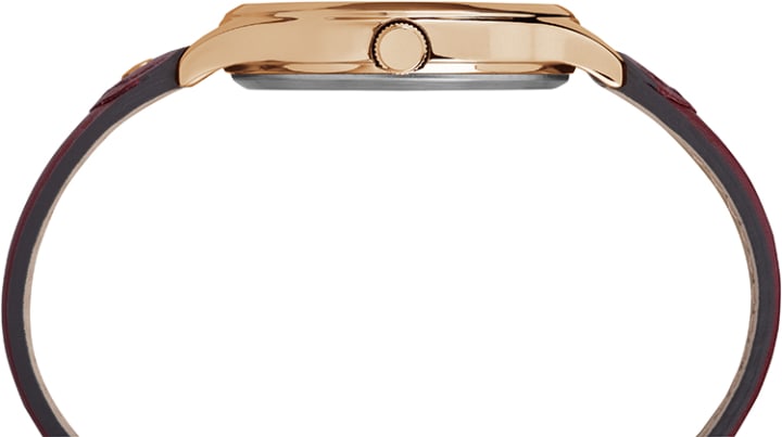 Peyton 36mm Leather Strap Watch Rose-Gold-Tone/White large