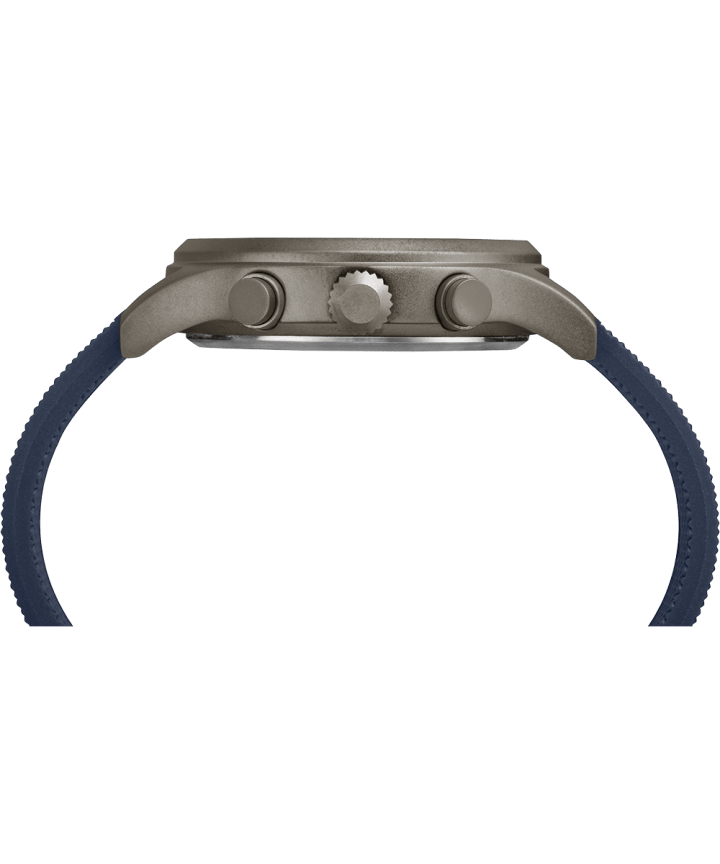 Reloj cronógrafo Allied de 42 mm con correa de silicona Gray/Blue large