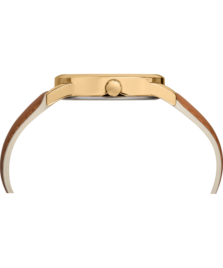 Easy Reader Color Pop 38mm Leather Strap Watch Gold-Tone/Tan/Cream large
