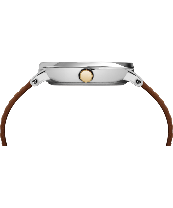 Southview 41mm Leather Strap Watch Chrome/Tan/Blue large