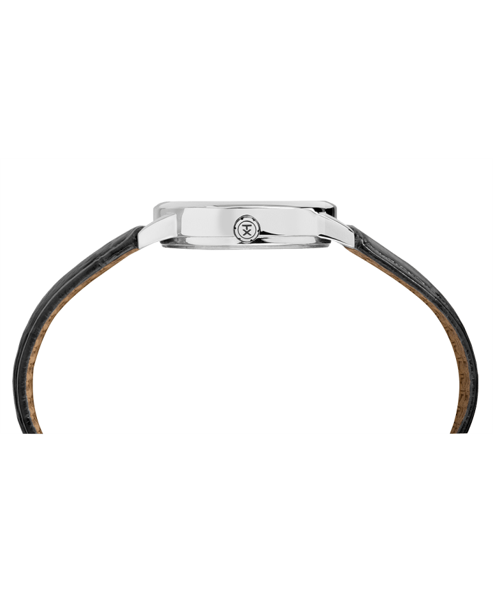 Easy Reader 30mm Leather Strap Watch Chrome/Black/White large