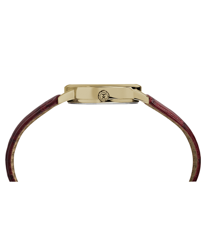 Easy Reader 30mm Leather Strap Watch Gold-Tone/Red/Cream large