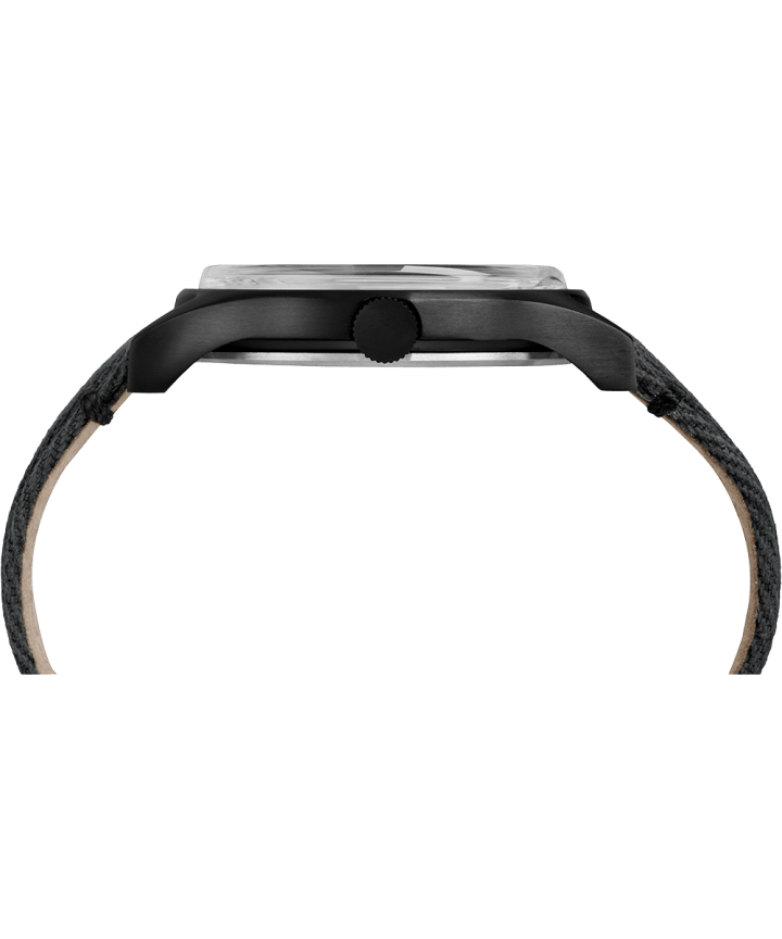 MK1 Steel 40mm Fabric Strap Watch Black large