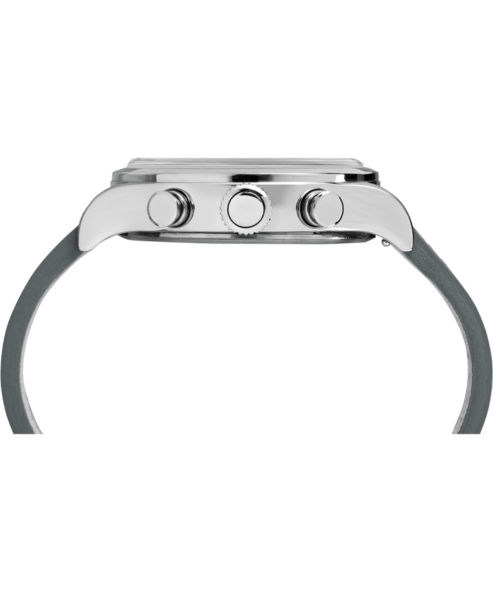 Zegarek Waterbury Traditional Chronograph z kopertą 42 mm i skórzanym paskiem Stainless-Steel/Gray large