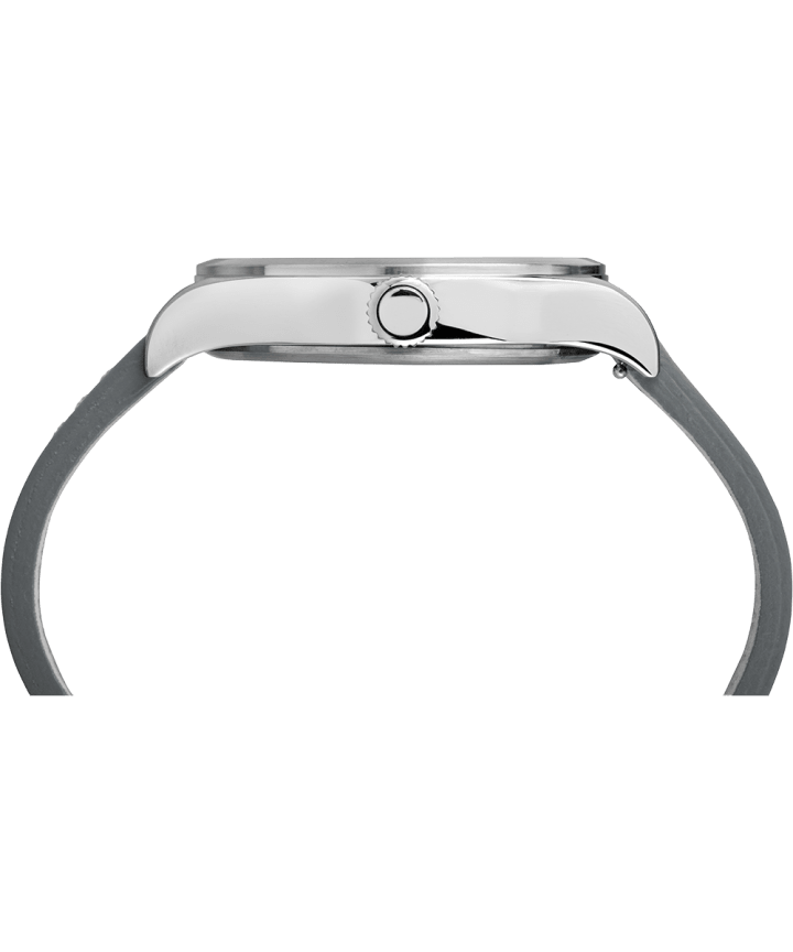 Waterbury Traditional 40mm Leather Strap Watch Stainless-Steel/Gray large