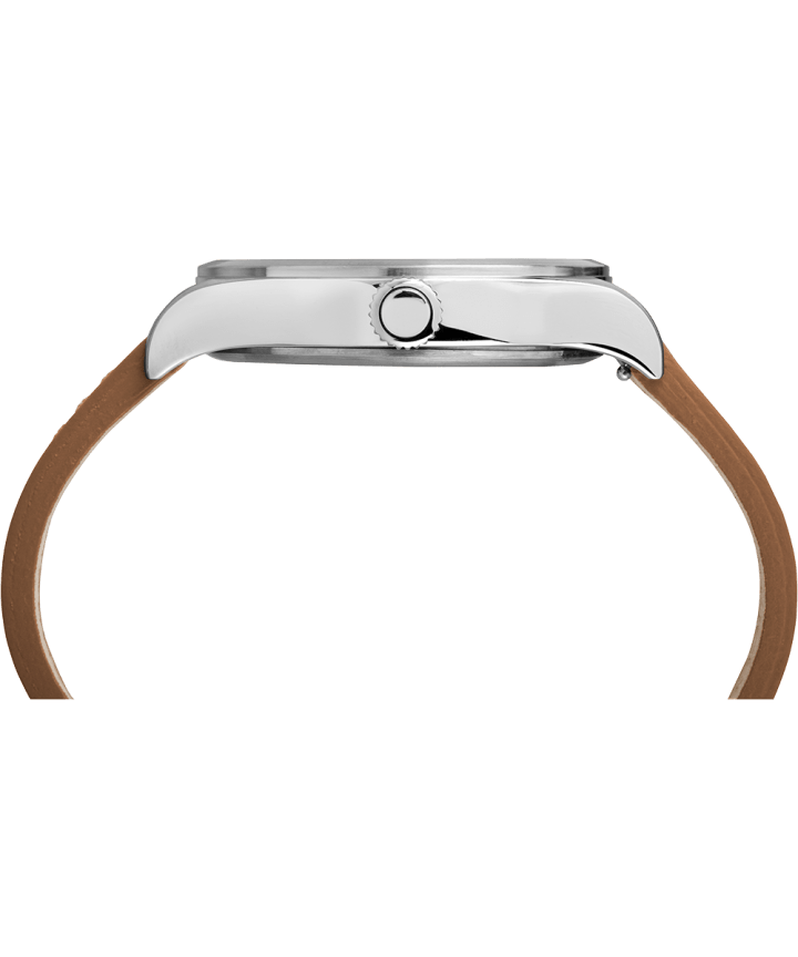 Waterbury Traditional 40mm Leather Strap Watch Stainless-Steel/Tan/Black large
