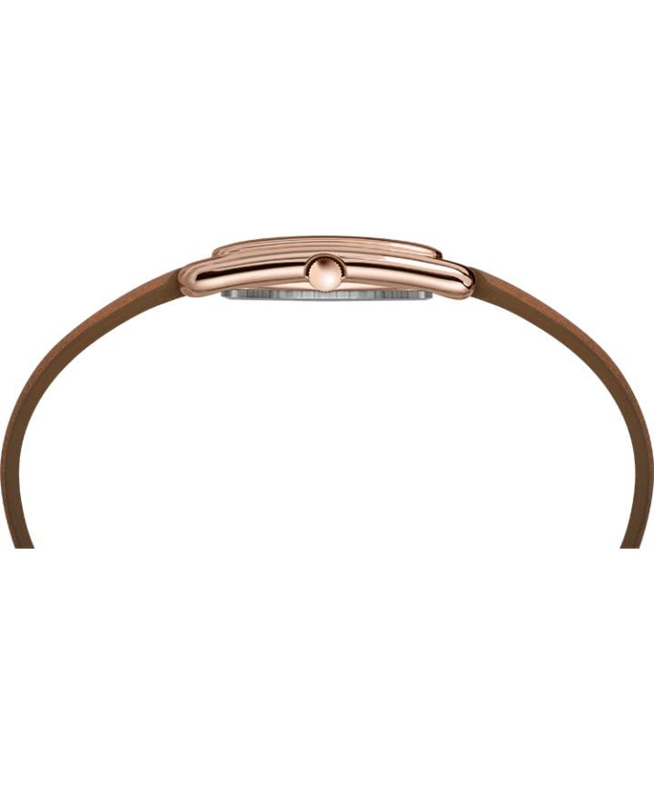 Meriden 25mm Leather Strap Watch Rose-Gold-Tone/Tan/Silver-Tone large