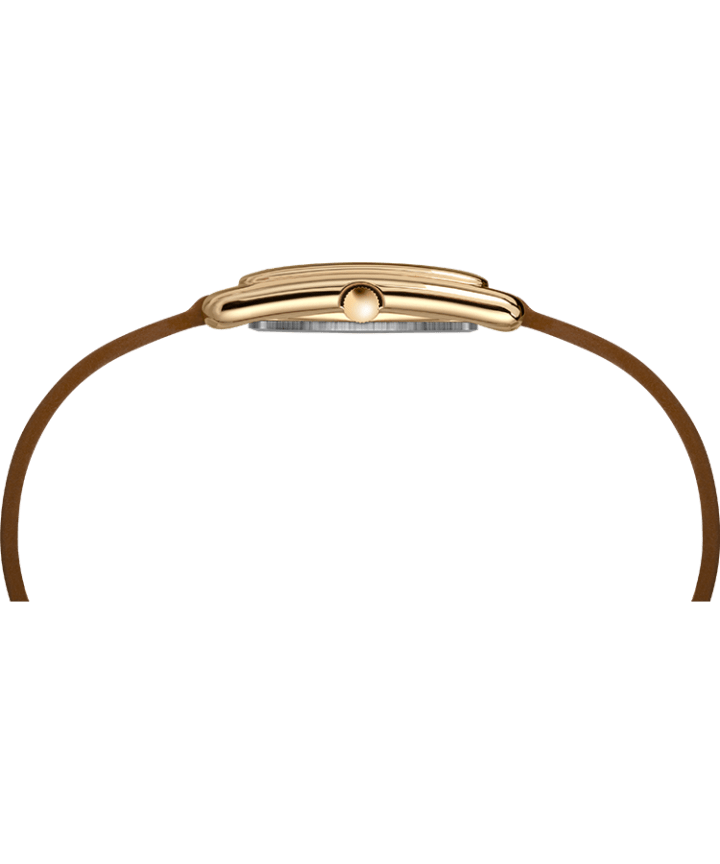 Addison 25mm Double Wrap Leather Strap Watch Gold-Tone/Brown/Silver-Tone large