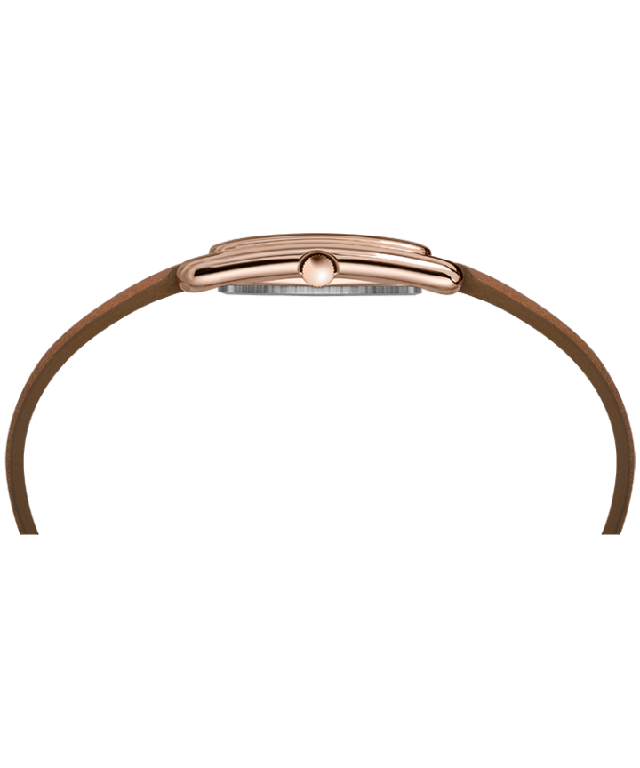 Addison 25mm Double Wrap Leather Strap Watch Rose-Gold-Tone/Tan/Silver-Tone large
