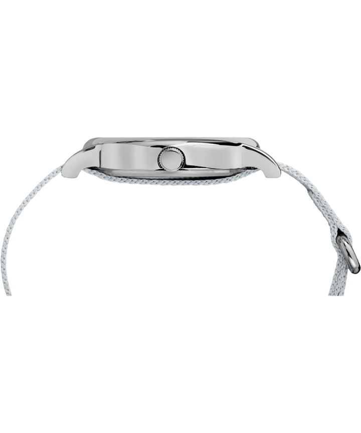 Weekender 38mm Metallic Fabric Strap Watch Chrome/Silver-Tone/White large