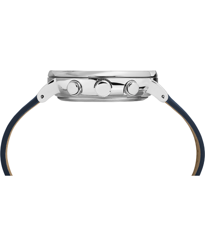 Fairfield Supernova Chronograph 41mm Leather Strap Watch Silver-Tone/Blue large