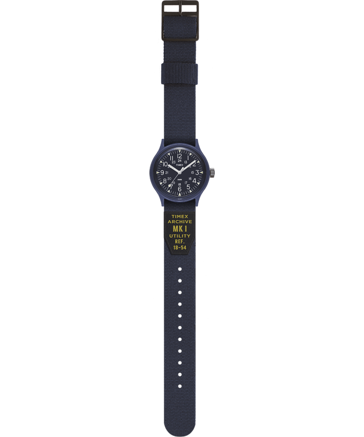 MK1 36mm Military inspired Grosgrain Strap Watch Blue large