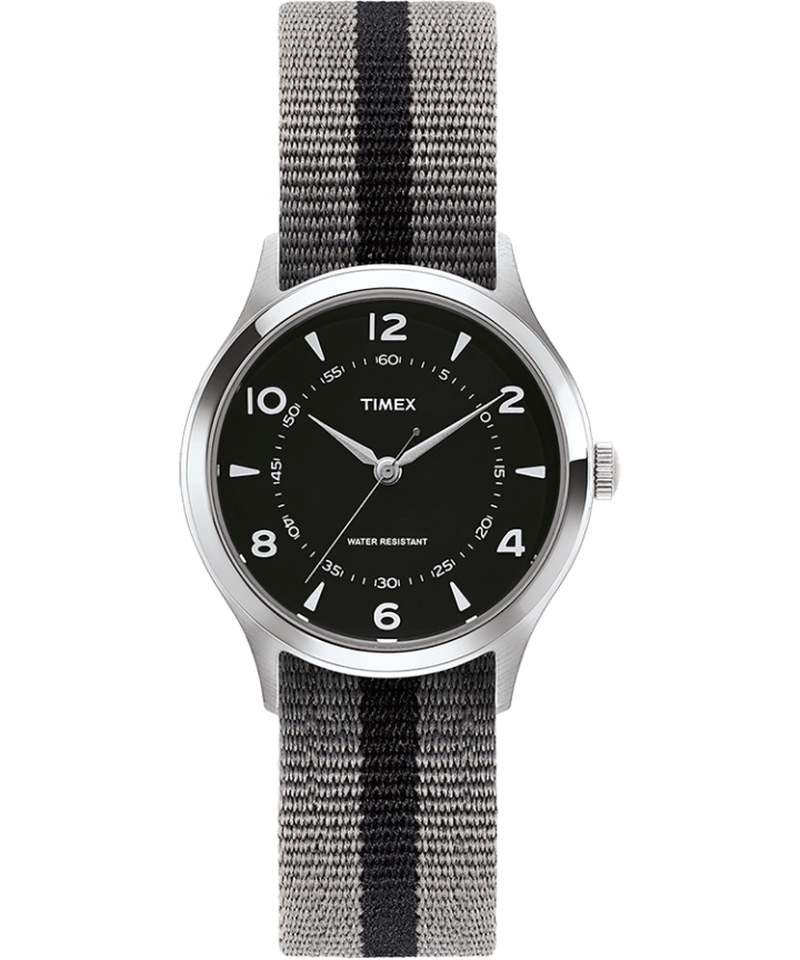 Whitney Village 36mm Reversible Grosgrain Strap Watch Stainless-Steel/Black large