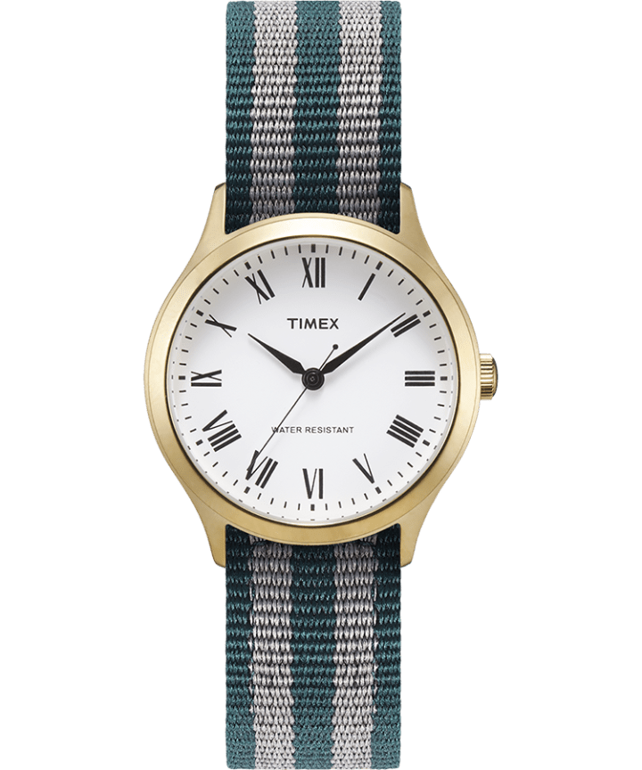 Whitney Avenue 36mm Reversible Grosgrain Strap Watch Gold-Tone/White large