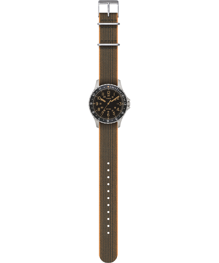 Navi Ocean 38mm Elastic Fabric Strap Watch Stainless-Steel/Black large