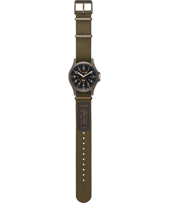 Acadia 40mm Fabric Strap Watch Green/Black large
