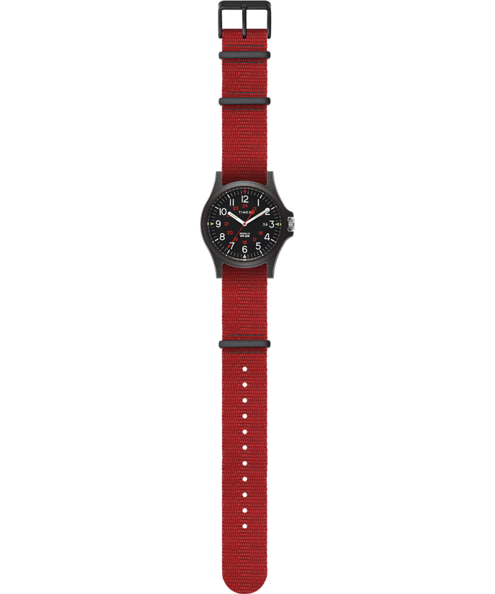 Acadia 40mm Fabric Strap Watch Black/Red large