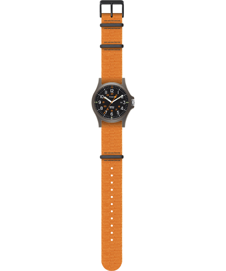 Acadia 40mm Fabric Strap Watch Green/Orange/Black large