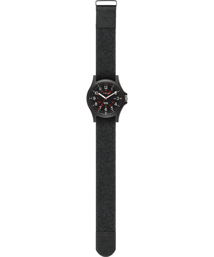 Zegarek Acadia z kopertą 40 mm i paskiem z tkaniny na rzepy Czarny large