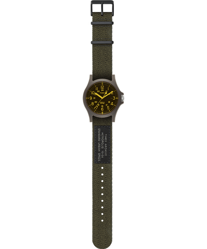 Acadia 40mm Fabric Strap Watch Green/Black large